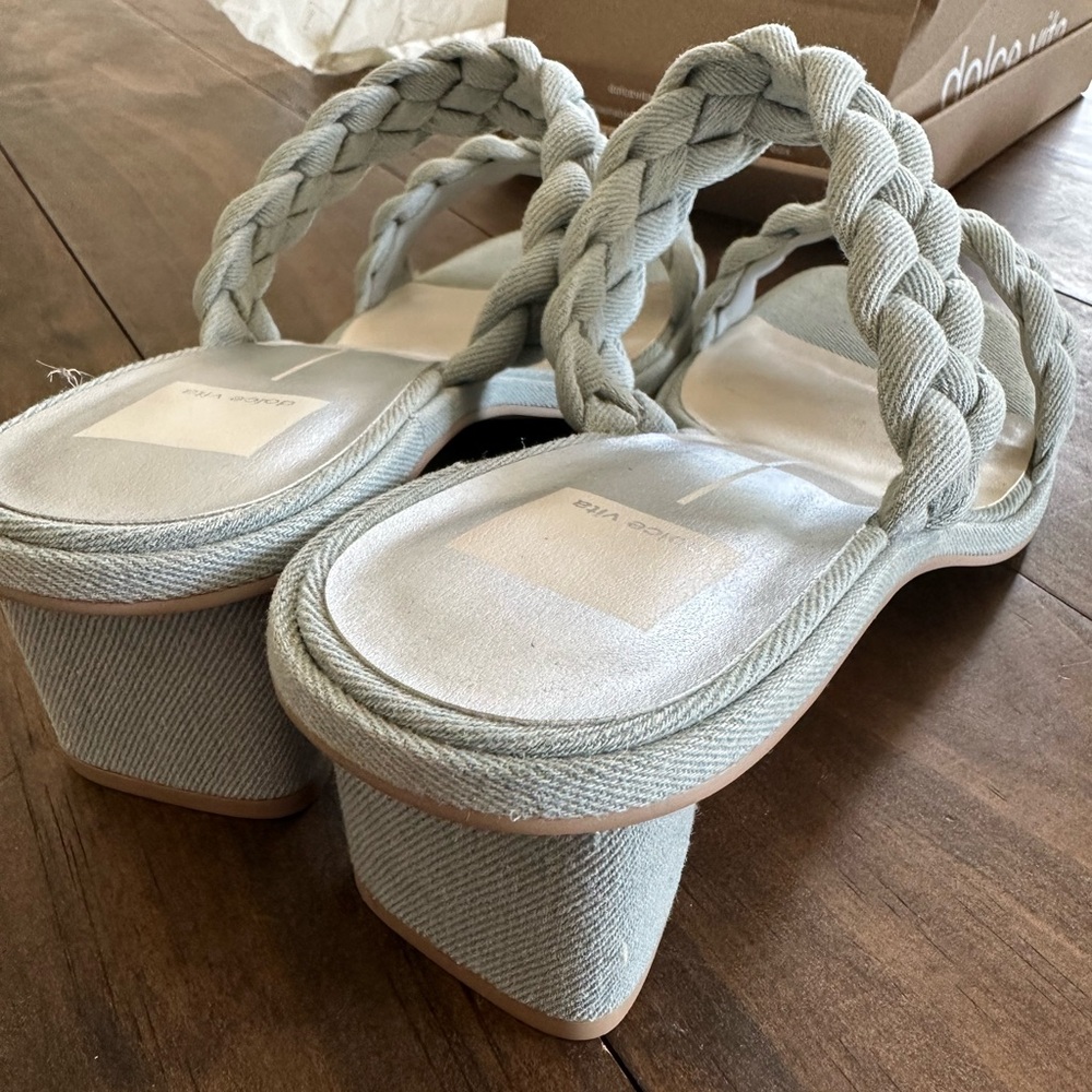 Dolce Vita Light Blue Braided Heels - Picture 4 of 6